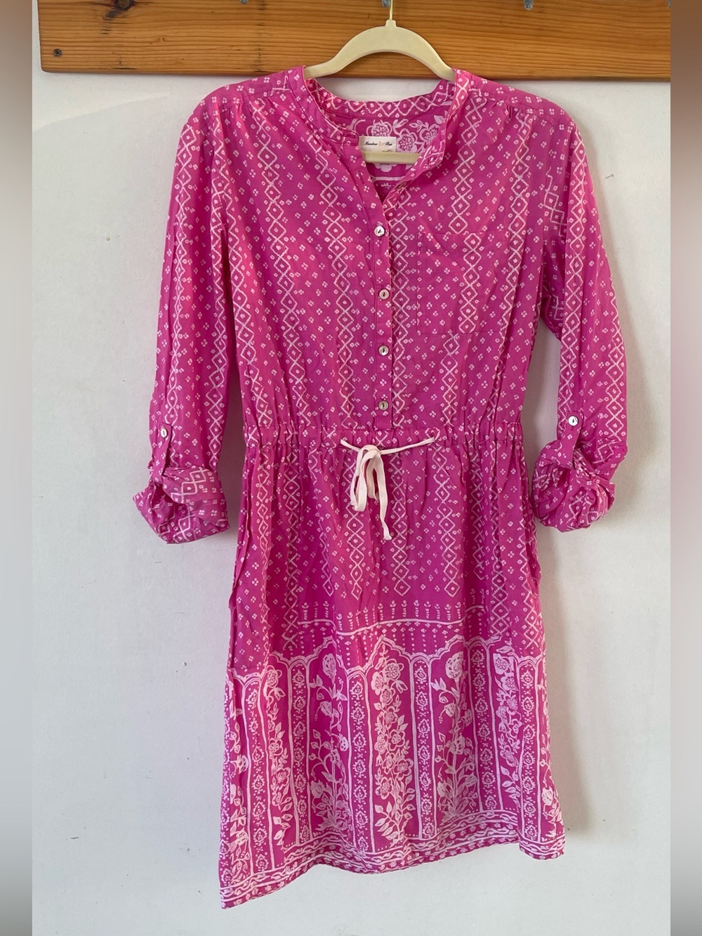 Anthropologie Meadow Rue Pink Floral 'Anila' Shirtdress - Size 6 - Picture 2 of 7